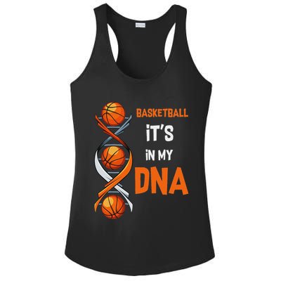Basketball It's In My Dna Ball Sports Training Gift Idea Ladies PosiCharge Competitor Racerback Tank