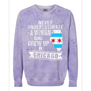 Born in Illinois Flag Chicago Colorblast Crewneck Sweatshirt