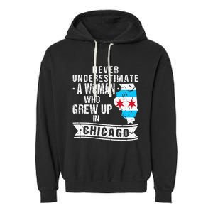 Born in Illinois Flag Chicago Garment-Dyed Fleece Hoodie