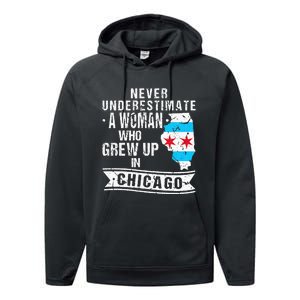 Born in Illinois Flag Chicago Performance Fleece Hoodie