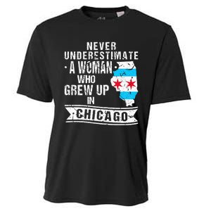 Born in Illinois Flag Chicago Cooling Performance Crew T-Shirt