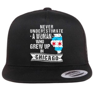 Born in Illinois Flag Chicago Flat Bill Trucker Hat