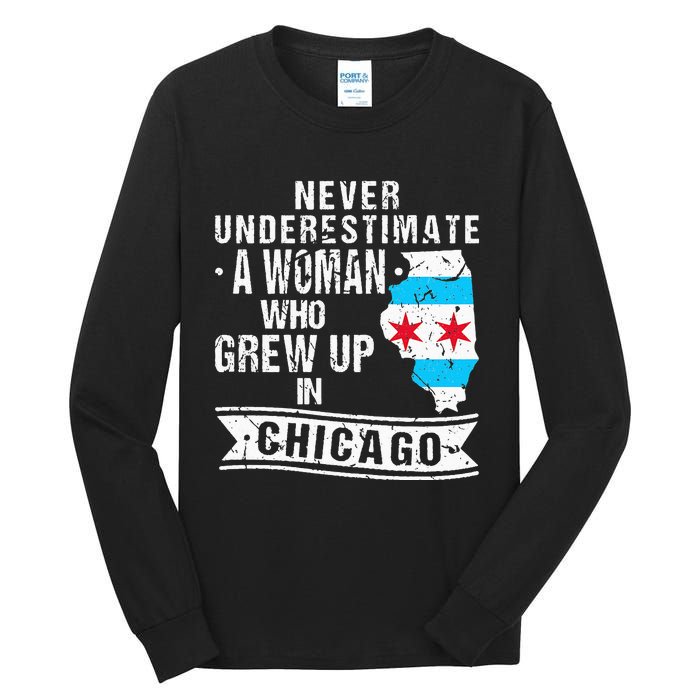 Born in Illinois Flag Chicago Tall Long Sleeve T-Shirt