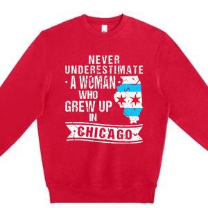 Born in Illinois Flag Chicago Premium Crewneck Sweatshirt