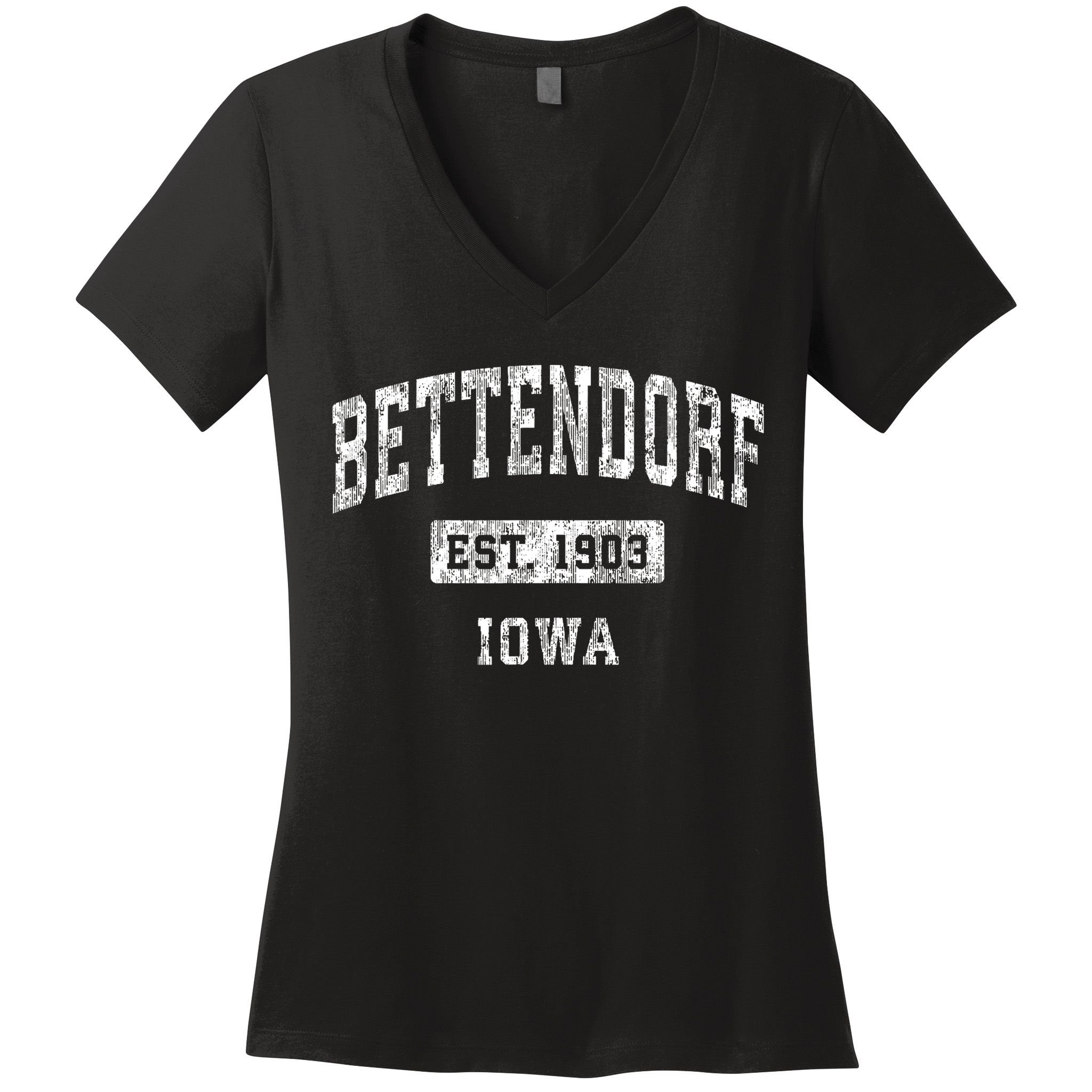 Bettendorf Iowa Ia Vintage Established Sports Women's V-Neck T-Shirt