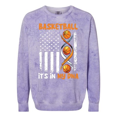 Basketball Its In My DNA Funny Player Coach Team Sport Colorblast Crewneck Sweatshirt