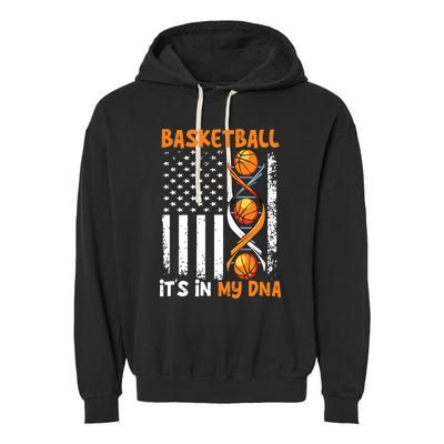 Basketball Its In My DNA Funny Player Coach Team Sport Garment-Dyed Fleece Hoodie