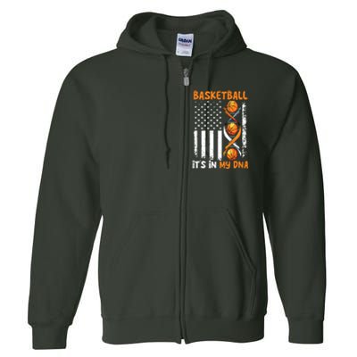 Basketball Its In My DNA Funny Player Coach Team Sport Full Zip Hoodie