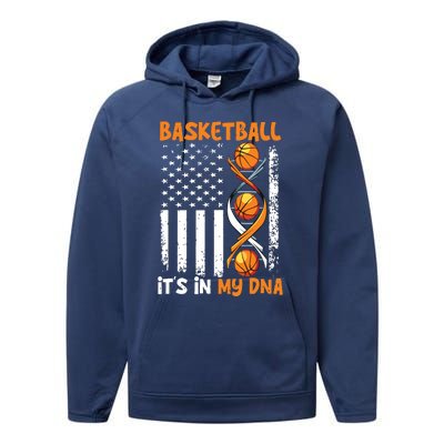 Basketball Its In My DNA Funny Player Coach Team Sport Performance Fleece Hoodie