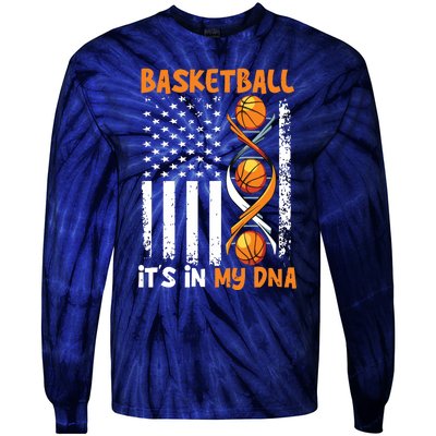 Basketball Its In My DNA Funny Player Coach Team Sport Tie-Dye Long Sleeve Shirt