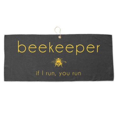 Bee If I Run You Run Beekeeper Apiarist Honey Large Microfiber Waffle Golf Towel