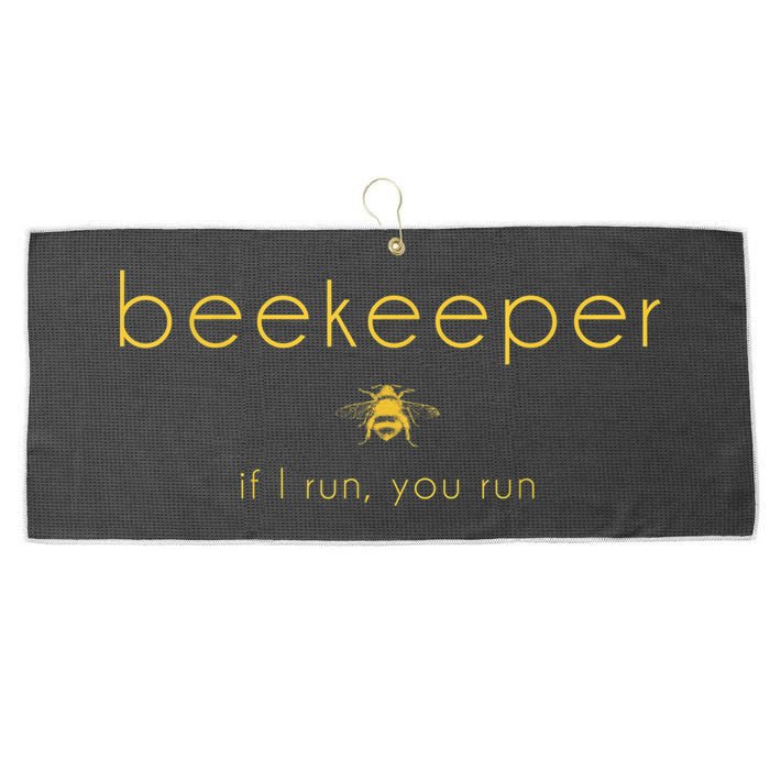 Bee If I Run You Run Beekeeper Apiarist Honey Large Microfiber Waffle Golf Towel