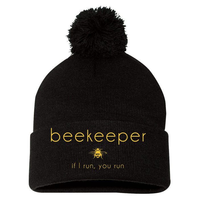 Bee If I Run You Run Beekeeper Apiarist Honey Pom Pom 12in Knit Beanie