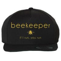 Bee If I Run You Run Beekeeper Apiarist Honey Wool Snapback Cap