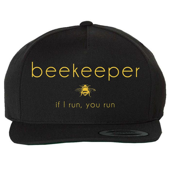 Bee If I Run You Run Beekeeper Apiarist Honey Wool Snapback Cap