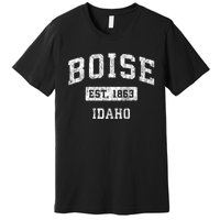 Boise Idaho Id Vintage Established Sports Premium T-Shirt