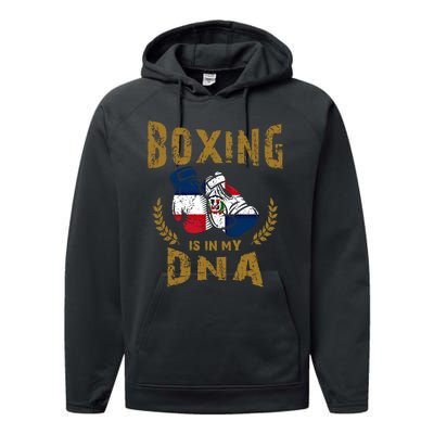 Boxing Is In My Dna Dominican Republic Flag Boxing Gloves Gift Performance Fleece Hoodie