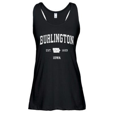 Burlington Iowa Ia Vintage Sports Ladies Essential Flowy Tank