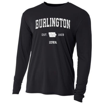 Burlington Iowa Ia Vintage Sports Cooling Performance Long Sleeve Crew