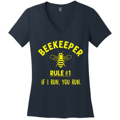 Beekeeper If I Run You Run Women's V-Neck T-Shirt