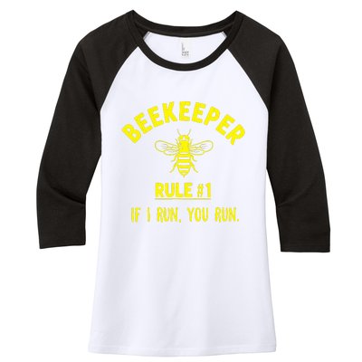 Beekeeper If I Run You Run Women's Tri-Blend 3/4-Sleeve Raglan Shirt