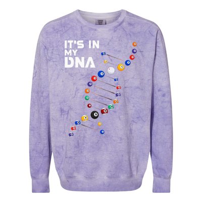 Billiards It's In My DNA  Pool Billiard Colorblast Crewneck Sweatshirt