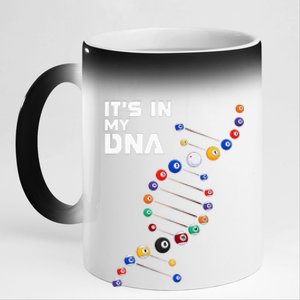 Billiards It's In My DNA  Pool Billiard 11oz Black Color Changing Mug