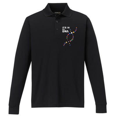 Billiards It's In My DNA  Pool Billiard Performance Long Sleeve Polo