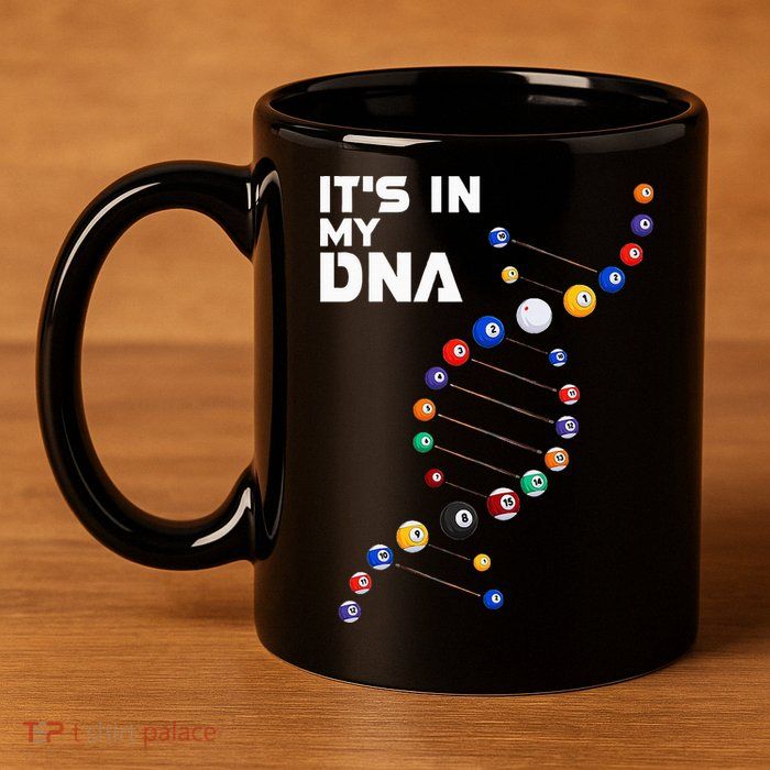 Billiards It's In My DNA  Pool Billiard 11oz C Handle Ceramic Mug