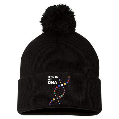 Billiards It's In My DNA  Pool Billiard Pom Pom 12in Knit Beanie