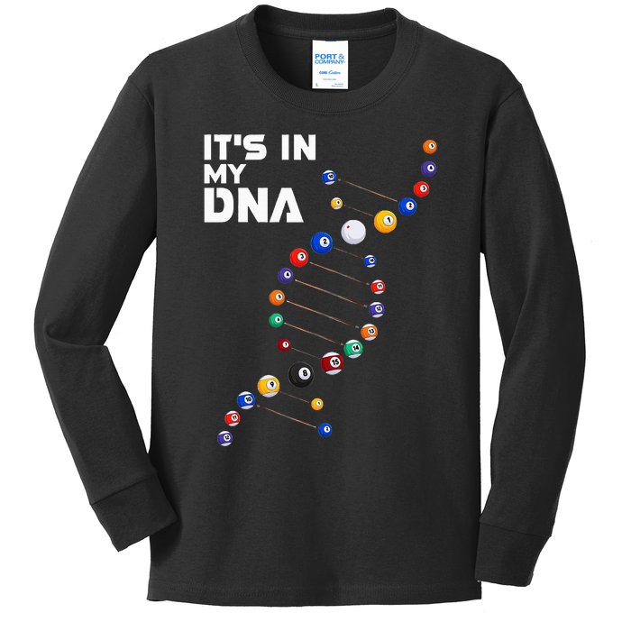 Billiards It's In My DNA  Pool Billiard Kids Long Sleeve Shirt