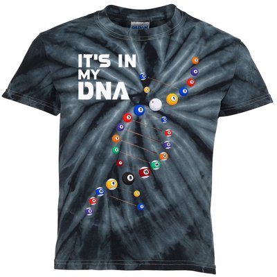 Billiards It's In My DNA  Pool Billiard Kids Tie-Dye T-Shirt