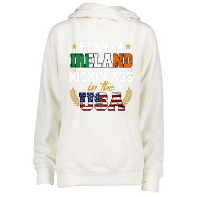 Born In Ireland Patriotic Usa Irish Roots Immigrant Expat Gift Womens Funnel Neck Pullover Hood