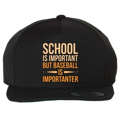 Baseball Is Importanter Sports Player Lover Coach Graphic Gift Wool Snapback Cap