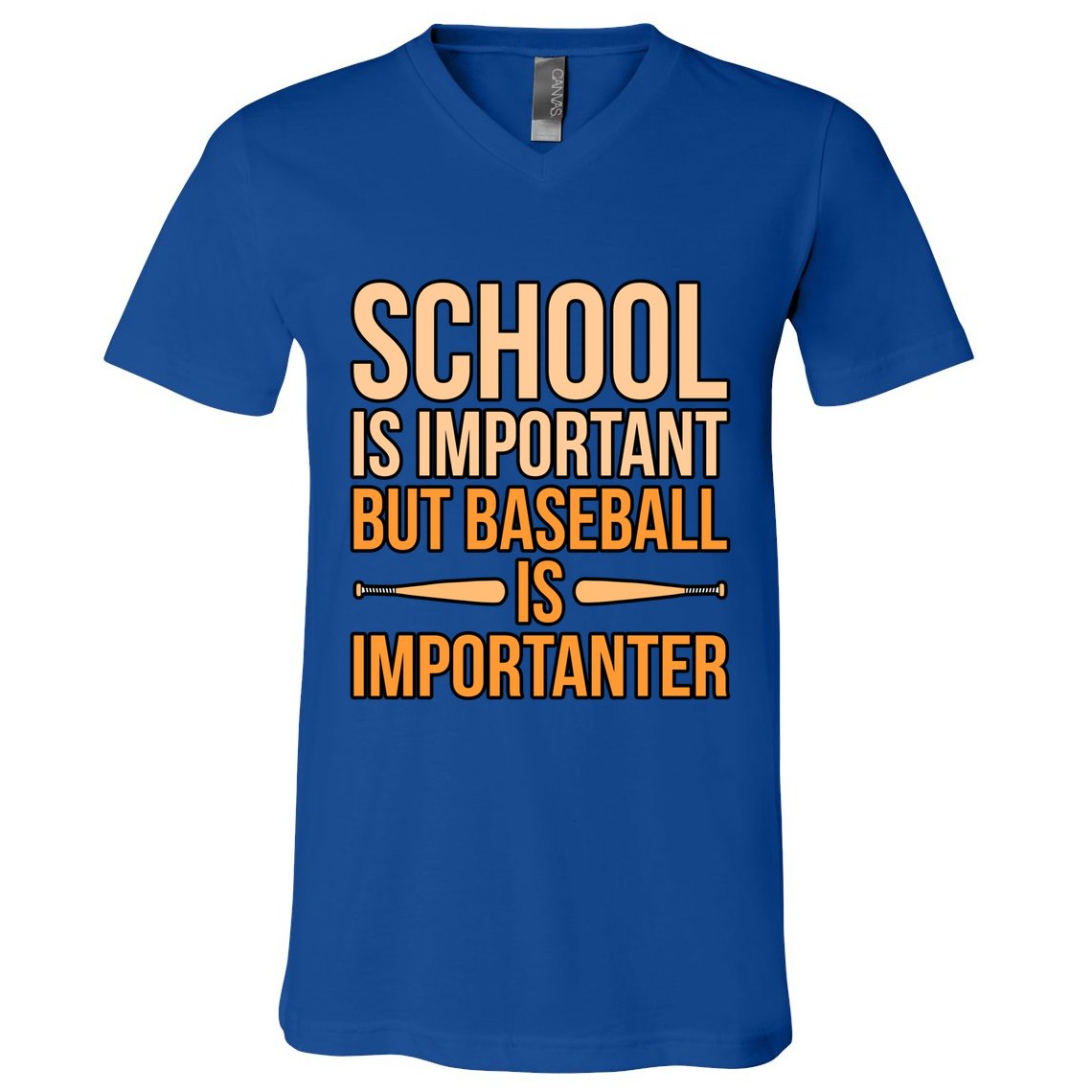 Baseball Is Importanter Sports Player Lover Coach Graphic Gift V-Neck T-Shirt