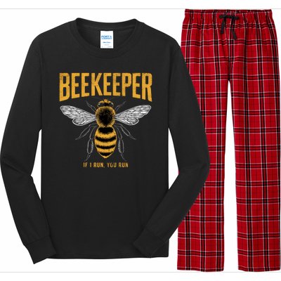 Beekeeper If I Run You Run Bee Keeper Beekeeping Bee Lovers Honeybees Apiculture Long Sleeve Pajama Set