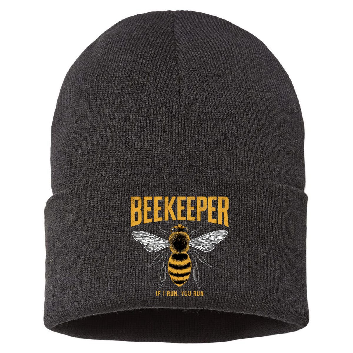 Beekeeper If I Run You Run Bee Keeper Beekeeping Bee Lovers Honeybees Apiculture Sustainable Knit Beanie