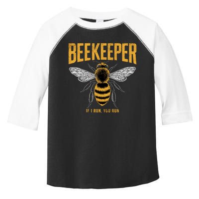 Beekeeper If I Run You Run Bee Keeper Beekeeping Bee Lovers Honeybees Apiculture Toddler Fine Jersey T-Shirt
