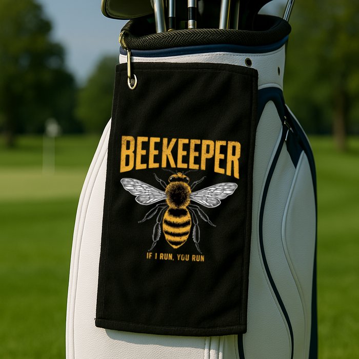 Beekeeper If I Run You Run Bee Keeper Beekeeping Bee Lovers Honeybees Apiculture Golf Towel
