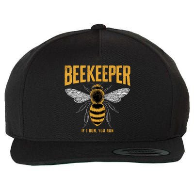 Beekeeper If I Run You Run Bee Keeper Beekeeping Bee Lovers Honeybees Apiculture Wool Snapback Cap