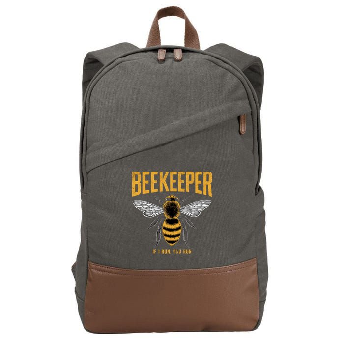 Beekeeper If I Run You Run Bee Keeper Beekeeping Bee Lovers Honeybees Apiculture Cotton Canvas Backpack