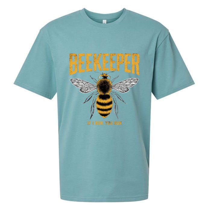 Beekeeper If I Run You Run Bee Keeper Beekeeping Bee Lovers Honeybees Apiculture Sueded Cloud Jersey T-Shirt