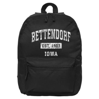 Bettendorf Iowa Ia Vintage Established Sports 16 in Basic Backpack