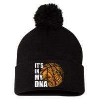 Basketball Its In My DNA Fingerprint Funny Basketball Pom Pom 12in Knit Beanie