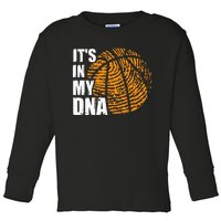 Basketball Its In My DNA Fingerprint Funny Basketball Toddler Long Sleeve Shirt