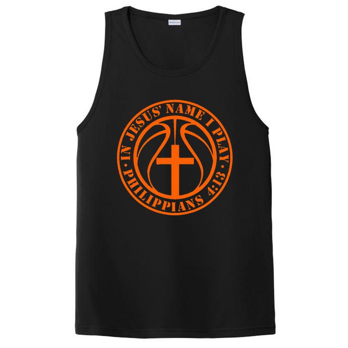 Basketball In Jesus Name I Play Philippians 413 Christian PosiCharge Competitor Tank