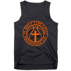 Basketball In Jesus Name I Play Philippians 413 Christian Tank Top