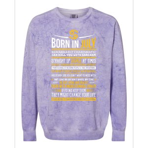 Born In July Cancer Zodiac Facts Traits Horoscope Sign Gift Colorblast Crewneck Sweatshirt