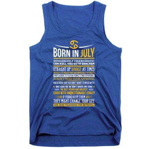 Born In July Cancer Zodiac Facts Traits Horoscope Sign Gift Tank Top