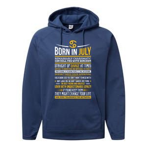 Born In July Cancer Zodiac Facts Traits Horoscope Sign Gift Performance Fleece Hoodie